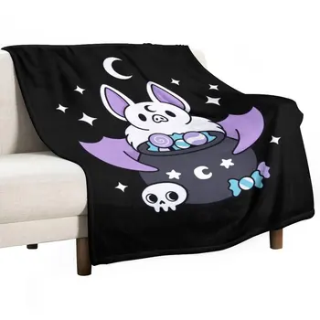 Новое одеяло Cauldron Bat // Черное | Nikury, Мягкие плюшевые дизайнерские одеяла в клетку